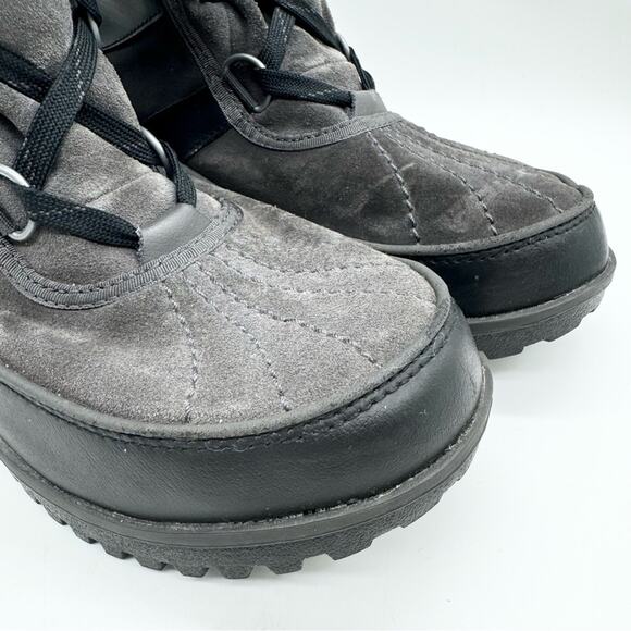 Sorel Tivoli II Waterproof Cold Weather Lace Up Fur Booties Grey/Black Size 7.5 - Picture 5 of 11